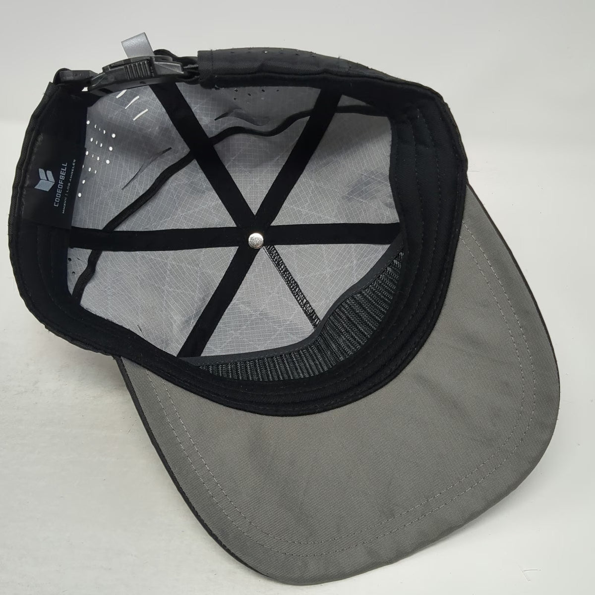 CODEOFBELL 5 Panel Black Hat One Size Recycled Polyester Laser Cut Reflective