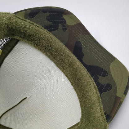 OTTO Trucker Hat Green One Size Camo Mesh Snapback Fighter Jet Graphic Rope
