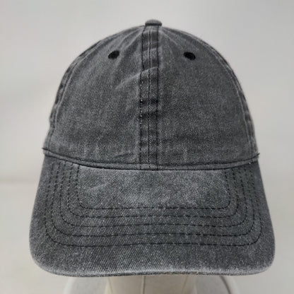 Unbranded Strapback Hat Black Soot Gray OSFM Adjustable Blank