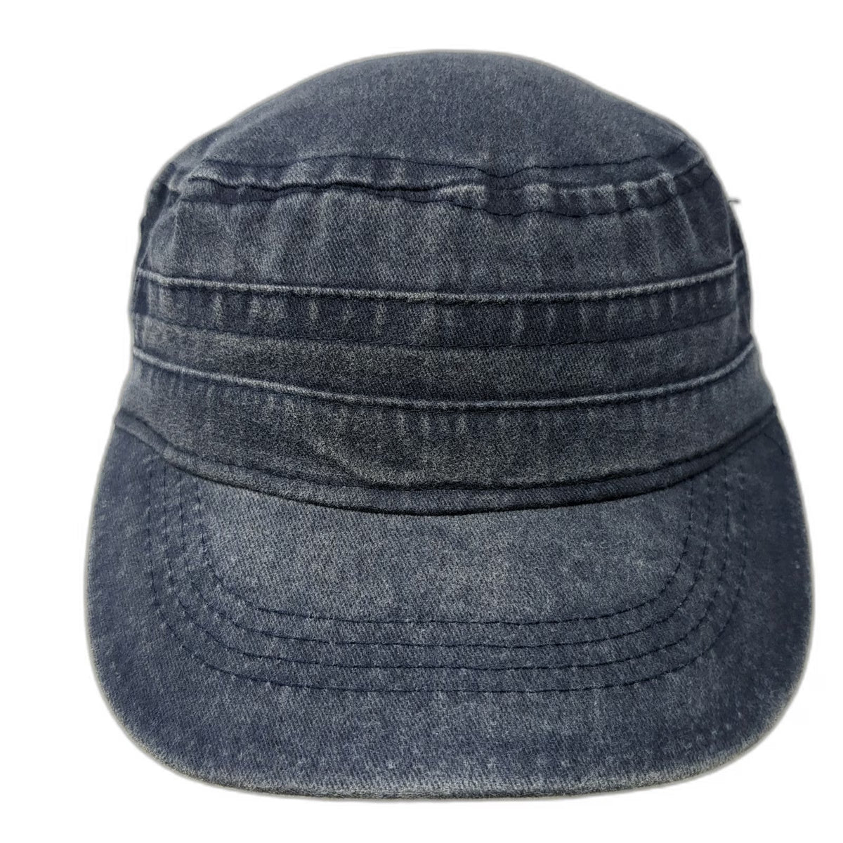 Army Cap Blue One Size Faded Denim Adjustable Slideback Military Style Cadet Hat