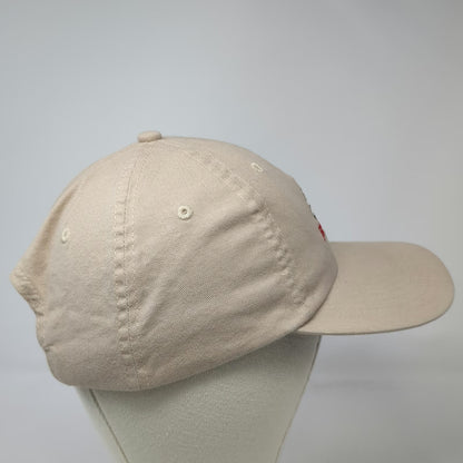 BIG Baseball Cap Beige One Size Bob-Cat Embroidered Logo Slideback Cotton Hat