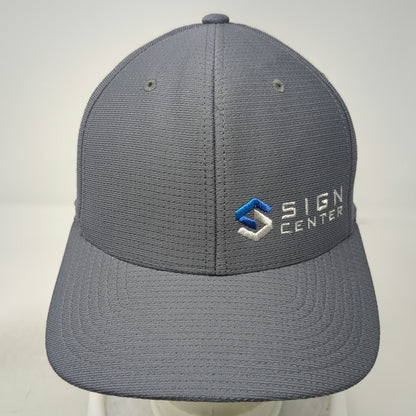 TravisMathew Baseball Cap Gray M Sign Center Logo Flexfit Textured Polyester hat