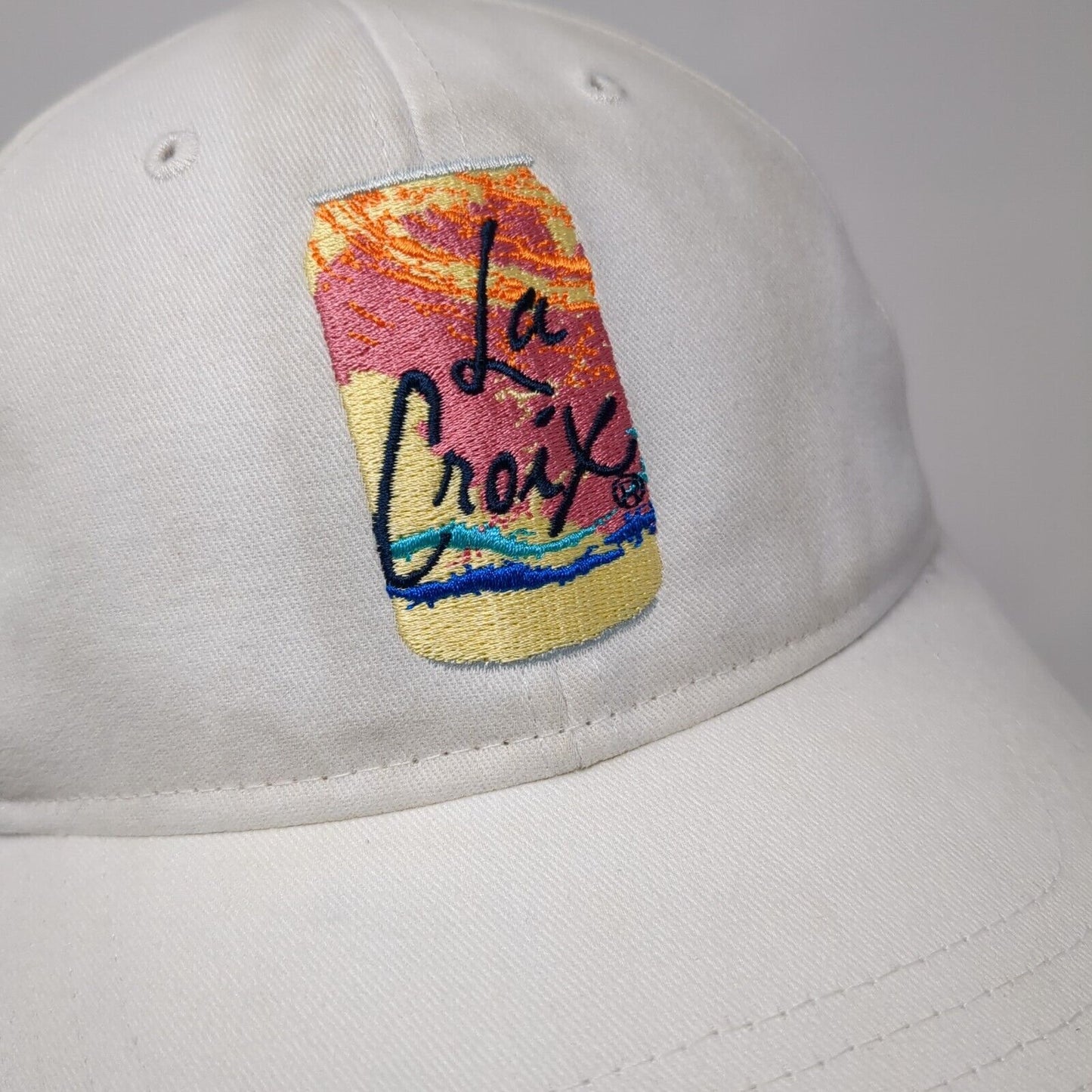 La Croix Strapback Hat White OSFA Adjustable Embroidered 6 Panel