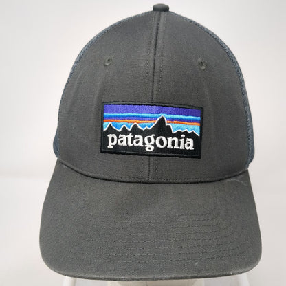 Patagonia Trucker Hat Gray One Size Mesh Back Snapback Mountain Logo Patch