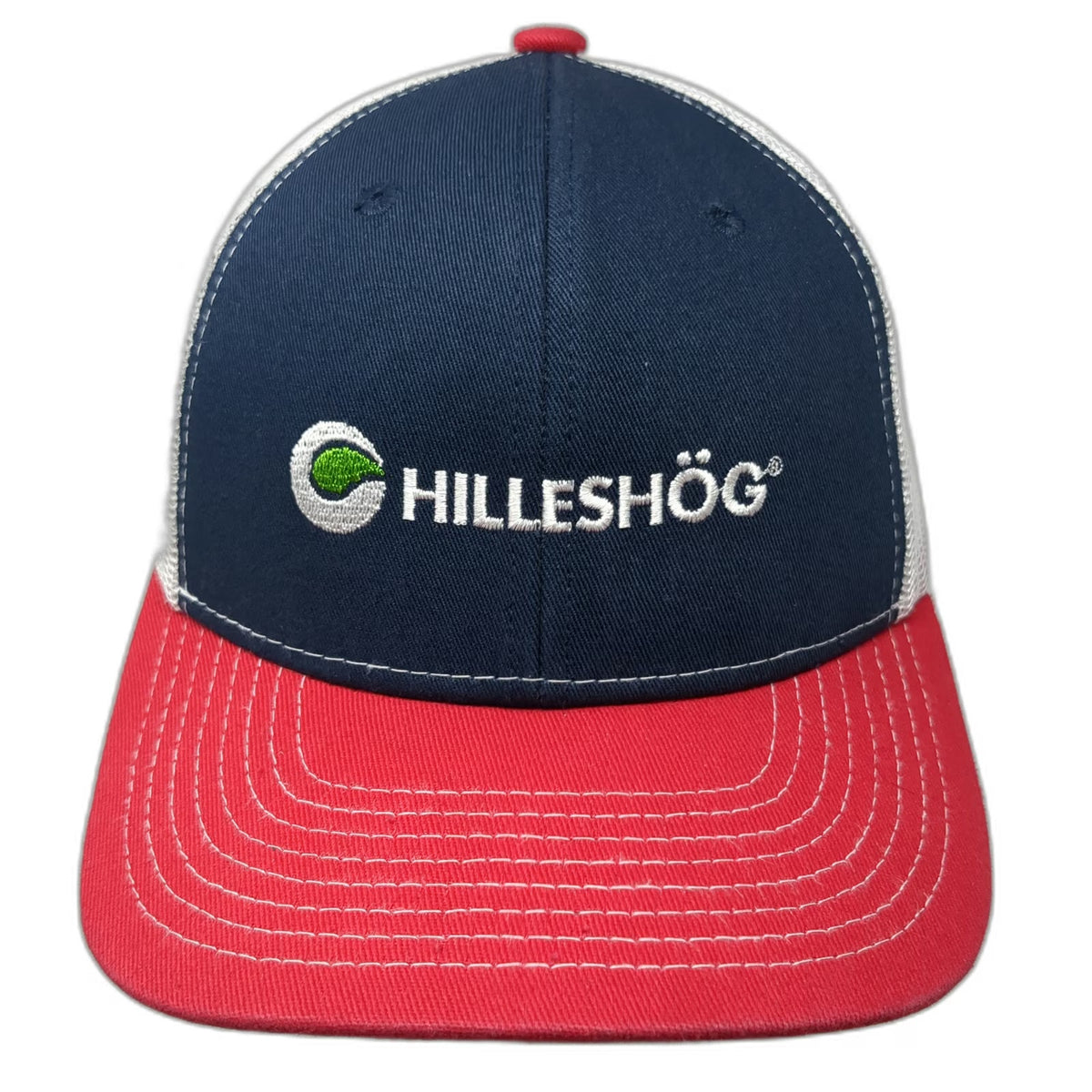 Direct Caps Hilleshog Trucker Hat Blue Red White One Size Mesh Snapback Cotton