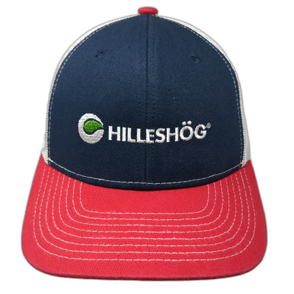 Direct Caps Hilleshog Trucker Hat Blue Red White One Size Mesh Snapback Cotton