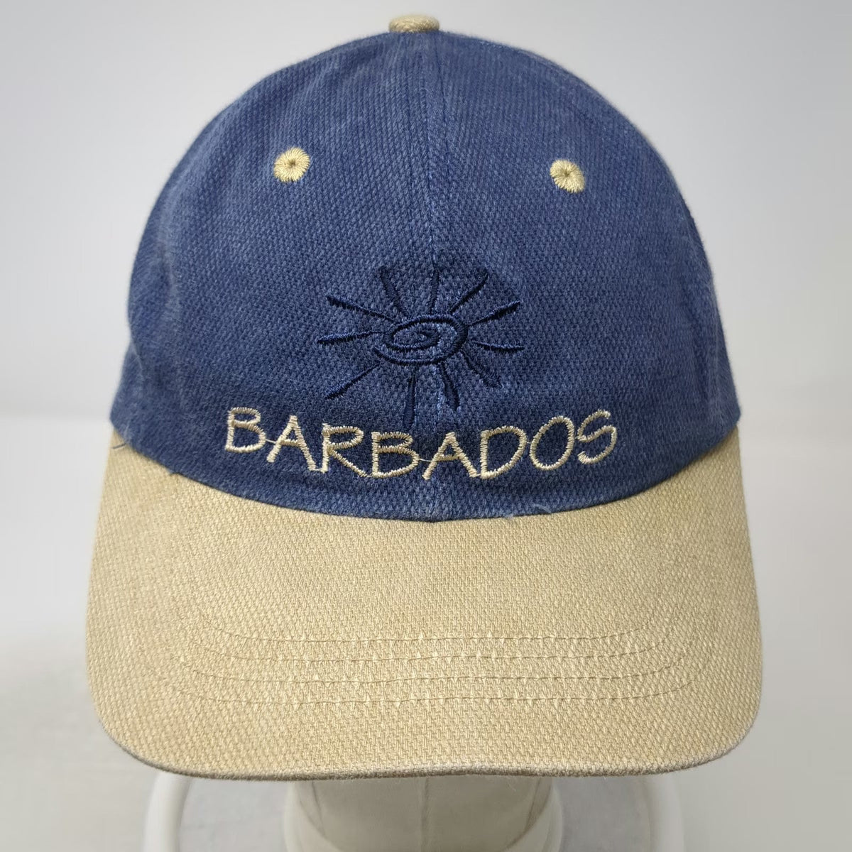 SAN SUN Barbados Baseball Cap Blue One Size Embroidered Slideback Graphic Hat