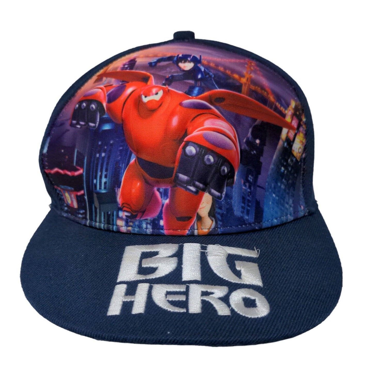 Big Hero 6 Boy's Snapback Hat Blue Adjustable Graphic All Over Print
