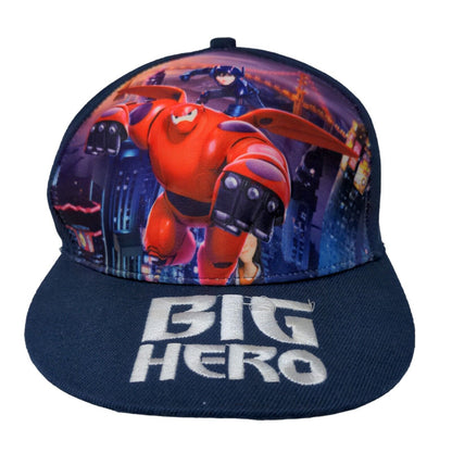 Big Hero 6 Boy's Snapback Hat Blue Adjustable Graphic All Over Print