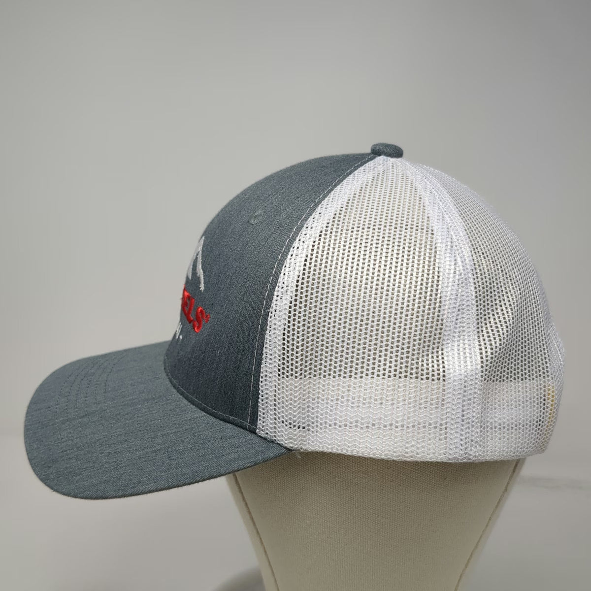 Scheels Meridian Mountain Gray Trucker Hat One Size Snapback Mesh Cap
