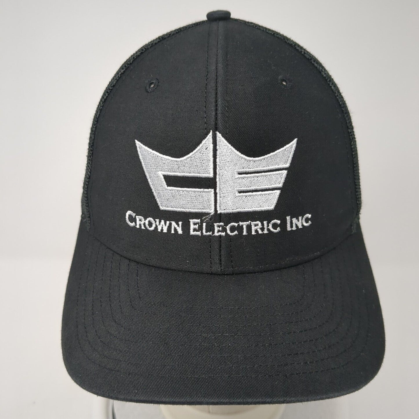 Crown Electric Inc Snapback Trucker Hat Black One Size Solid Mesh Back