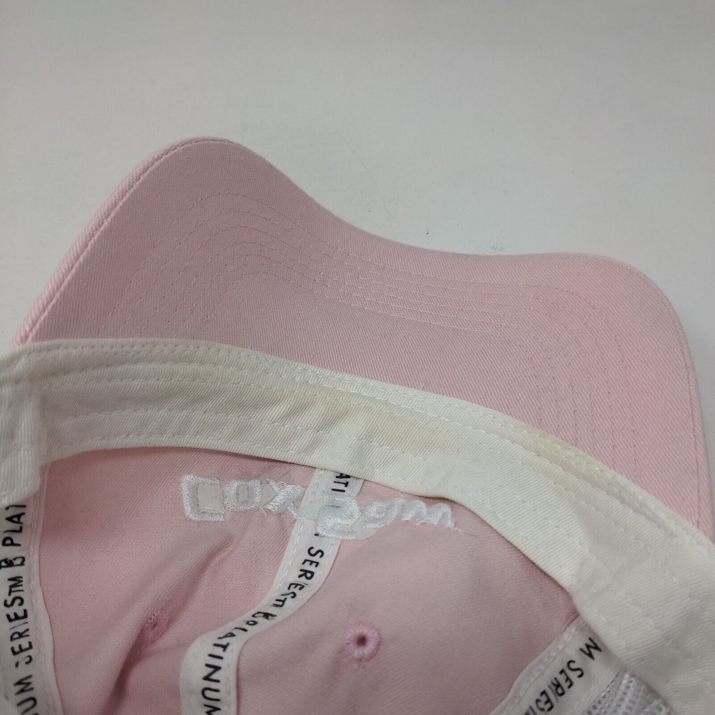 Cox Saw Strapback Mesh Back Trucker Hat Pink OSFM Colorblock Outdoor Cap