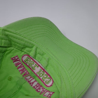 Panama City Beach Florida Strapback Hat Green One Size Adjustable