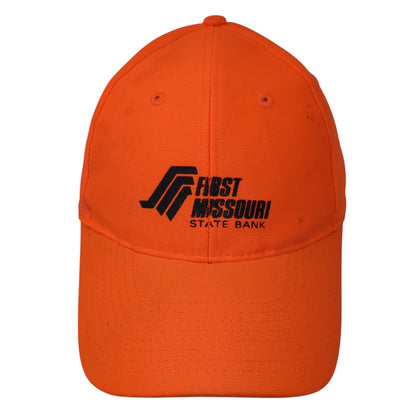 First Missouri State Bank Strapback Baseball Cap Orange OS Adjustable Nissin