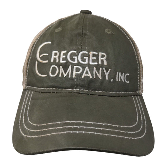 Cregger Company Inc Strapback Mesh Back Trucker Hat Green OSFA Embroidered