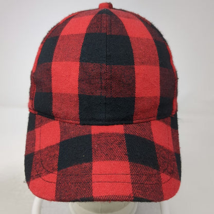 Red Black Buffalo Plaid Checkered Pattern Strapback One Size Baseball Cap Hat