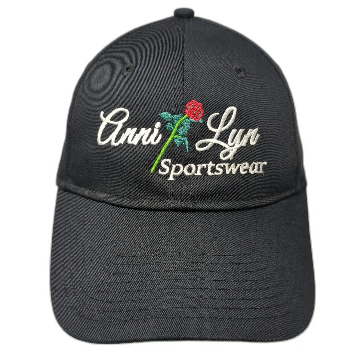Anni Lyn Sportswear Snapback Hat Black One Size Rose Embroidery Polyester Cotton