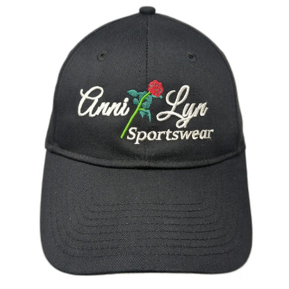 Anni Lyn Sportswear Snapback Hat Black One Size Rose Embroidery Polyester Cotton