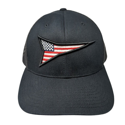 Fast Back Flag Snapback Trucker Hat Black One Size Mesh Back 6 Panel