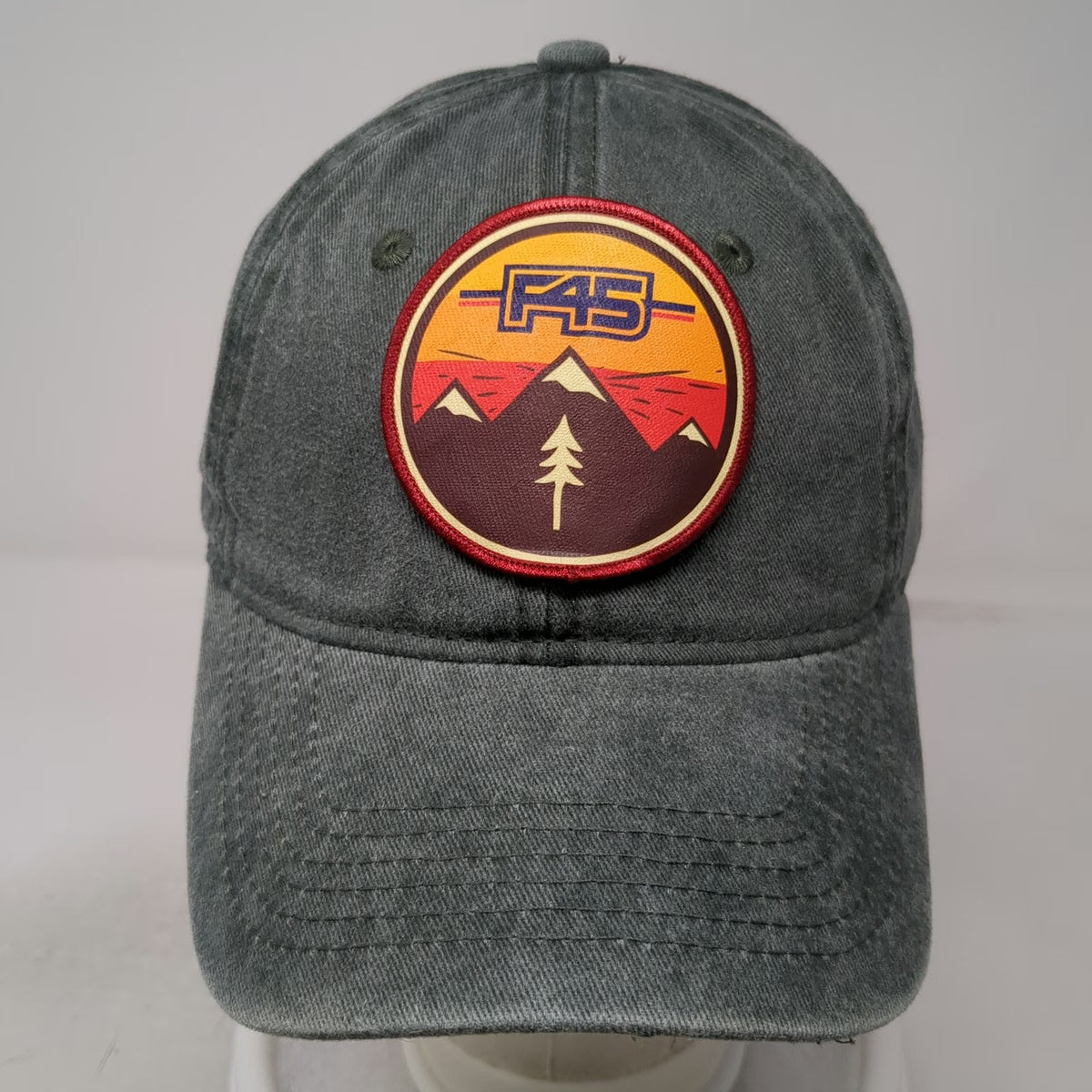 Baseball Cap Green One Size F45 Mountain Sunset Graphic Patch Hat Adjustable