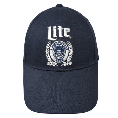 Miller Lite A Fine Pilsner Beer Snapback Hat Blue OS Adjustable Embroidered