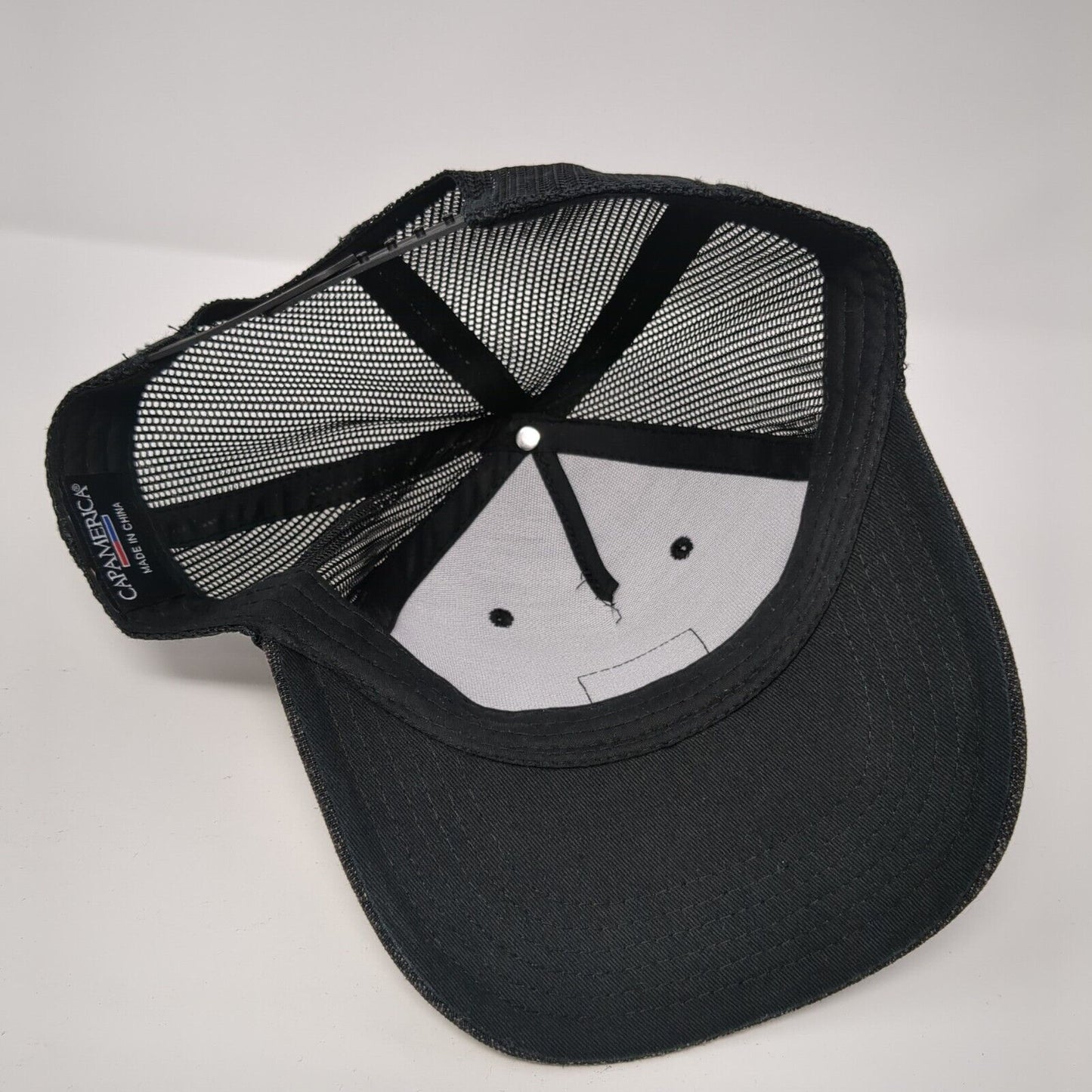 Sheep Dog Leather Patch Snapback Trucker Hat Gray One Size Mesh Back