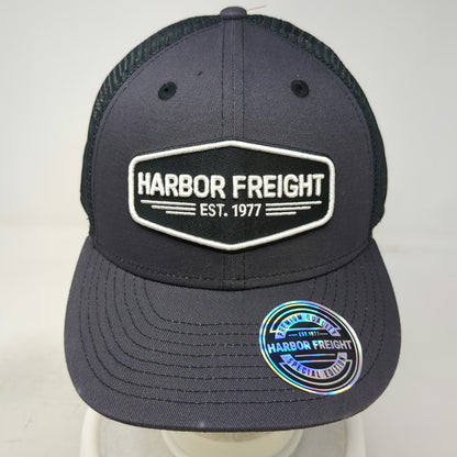 Harbor Freight Trucker Hat Gray One Size Mesh Back Snapback HFT Logo Patch Work