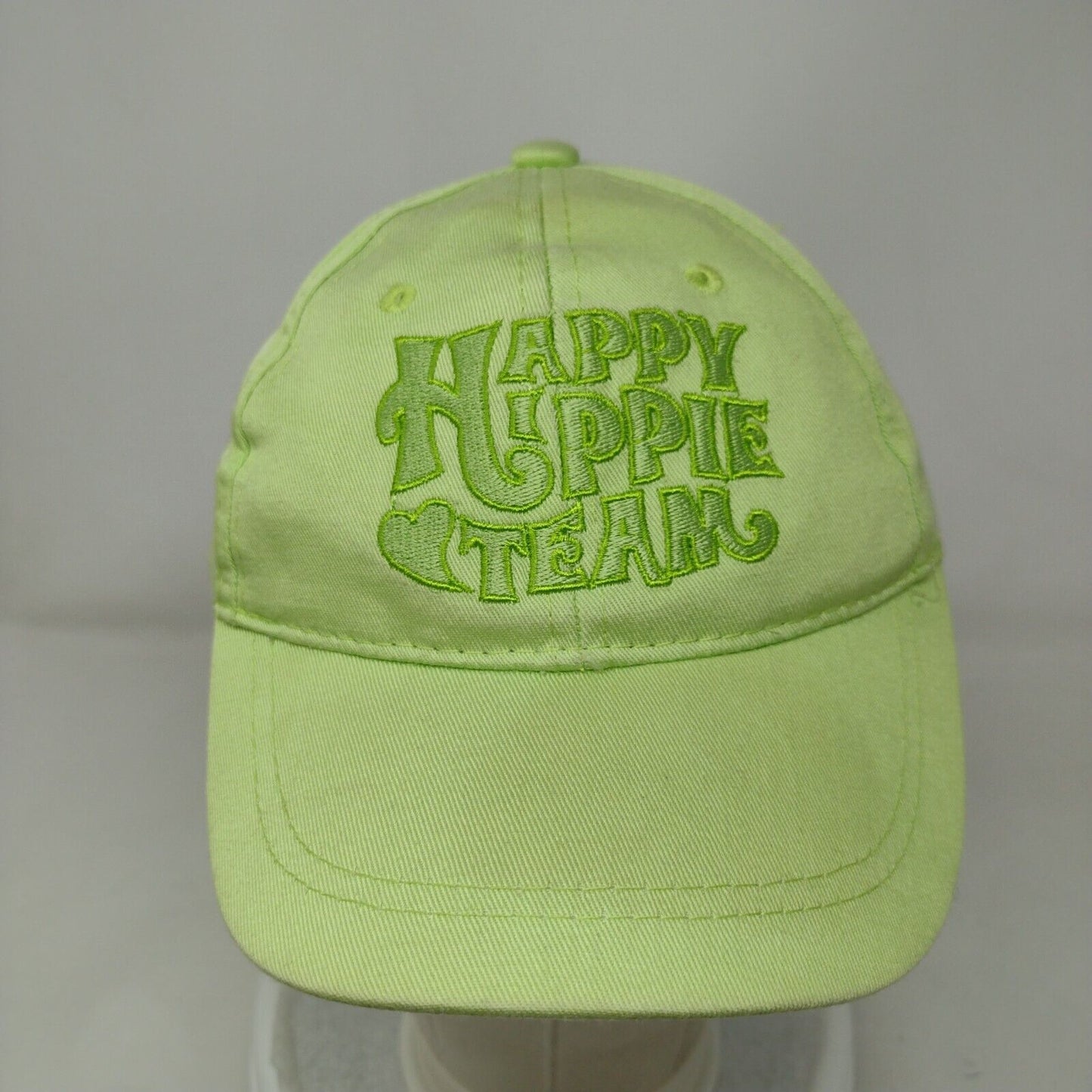 Happy Hippie Team Strapback Hat Green OSFA 52cm Adjustable Embroidered CTS Hats