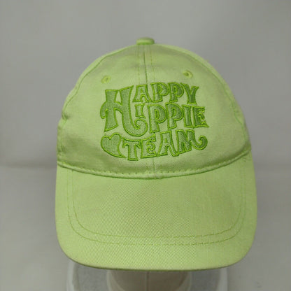 Happy Hippie Team Strapback Hat Green OSFA 52cm Adjustable Embroidered CTS Hats