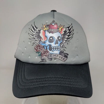 Empyre Fly High Skull Snapback Mesh Back Trucker Hat Multi One Size Bling