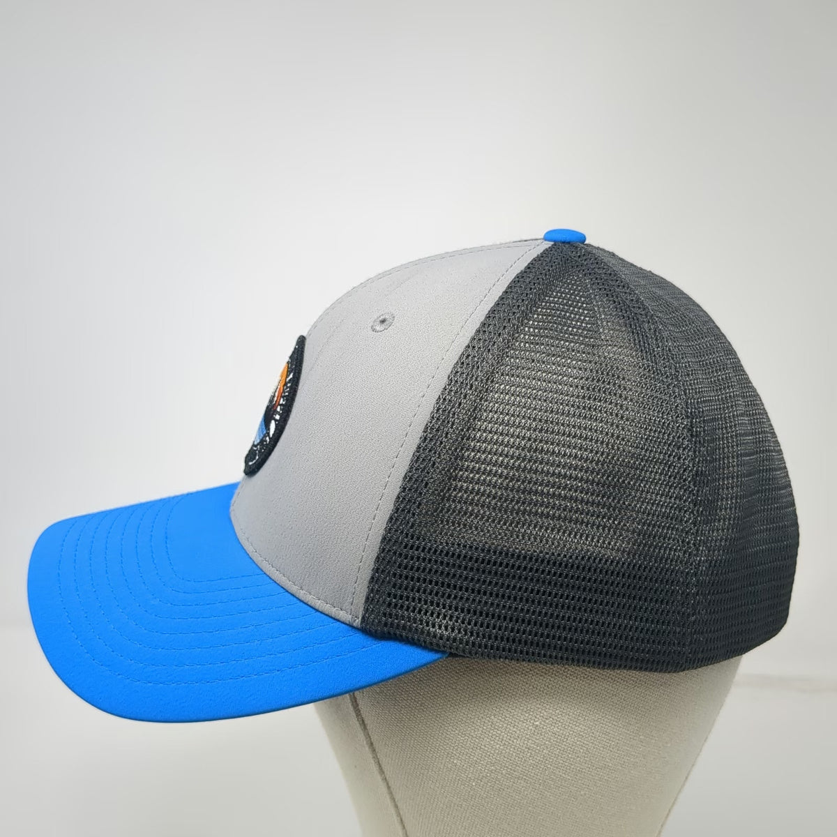 Richardson Trucker Hat Gray Blue One Size Snapback Mesh Franklin Building Supply