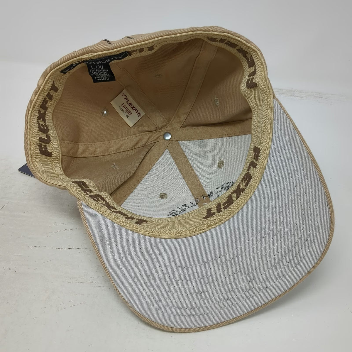 Port Authority Baseball Cap Beige XL Yates & Felts Builders Hardware Flexfit Hat