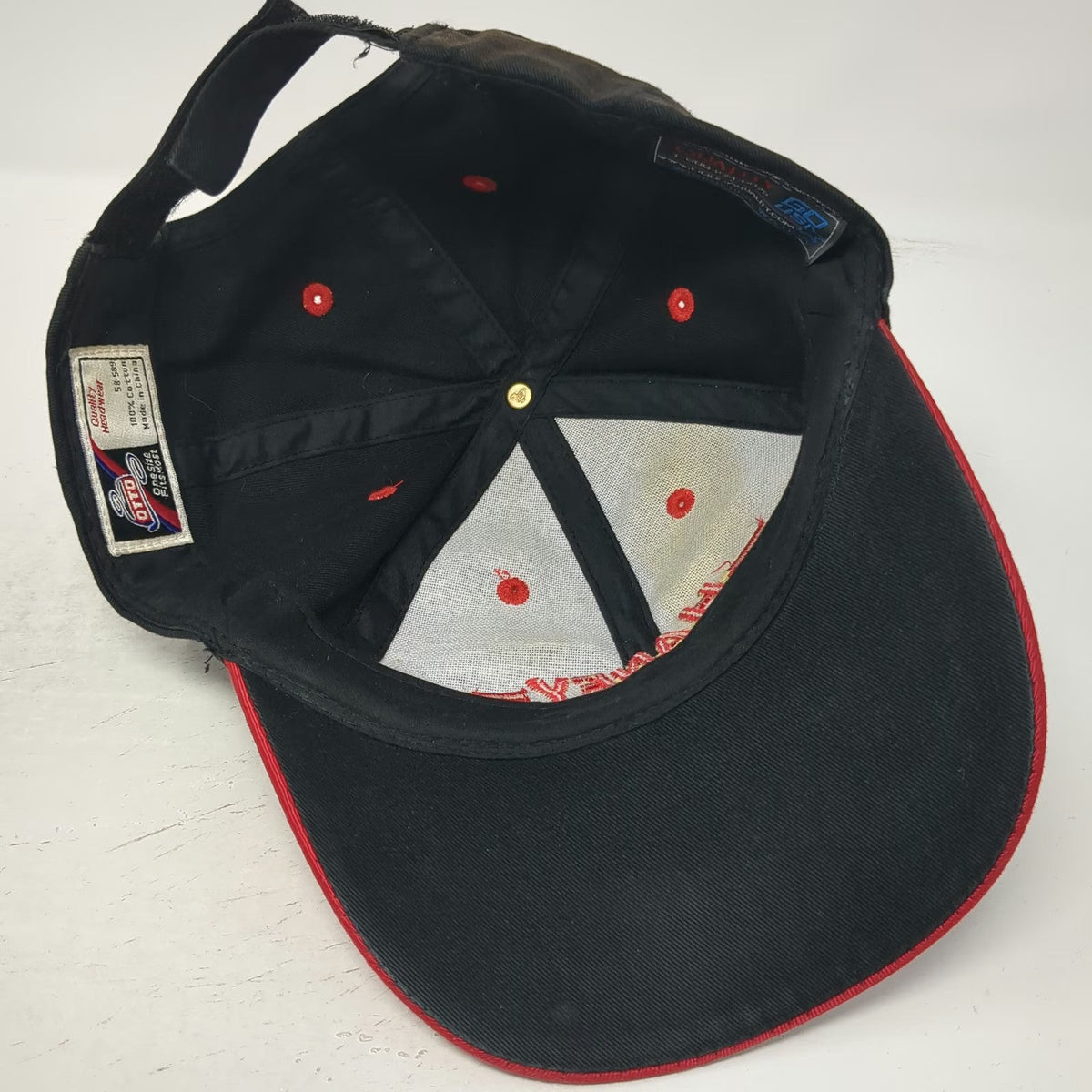 Otto Haney Truckline Baseball Cap Black OSFM Flames Embroidered Strapback Hat