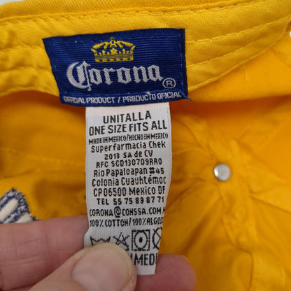 Corona Puerto Progreso Mexico Slideback Hat Yellow OS Adjustable Embroidered