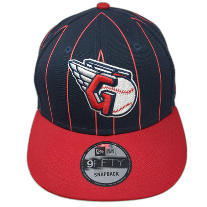 New Era Cleveland Guardians MLB Snapback Blue Red OSFM Pinstripe Winged G Hat