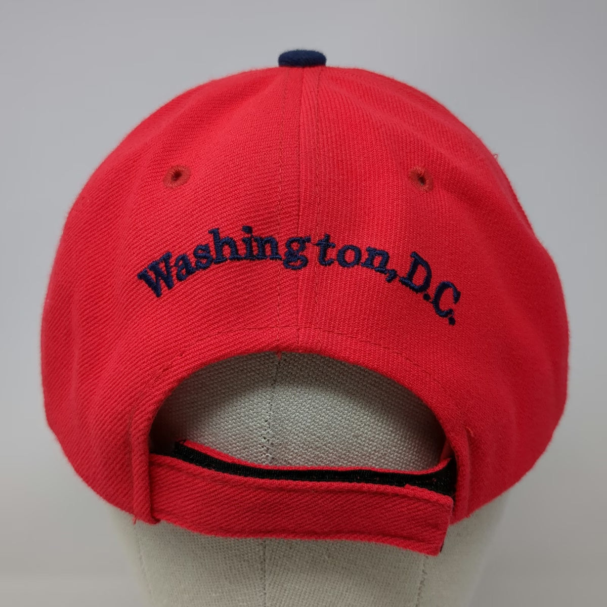 Baseball Cap Red One Size Washington DC USA Eagle Patriotic Flag Strapback Hat