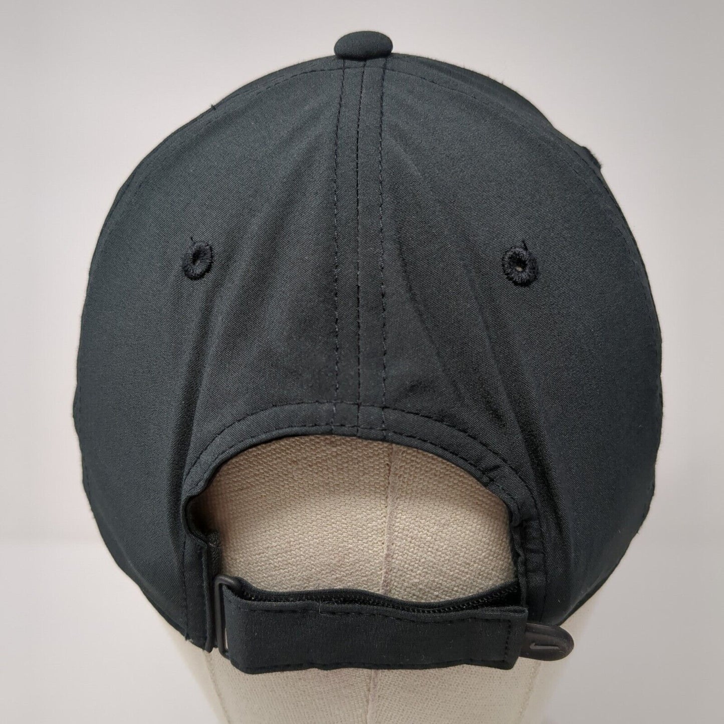 Secureworks Strapback Hat Black M/L Embroidered Swoosh Logo Dri-Fit Nike