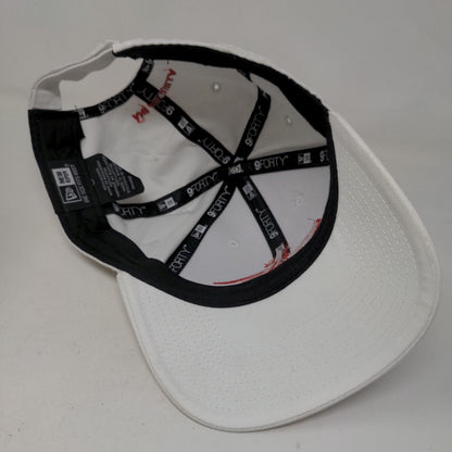 New Era Men's Strapback Hat White OSFM Embroidered Logo 9Forty