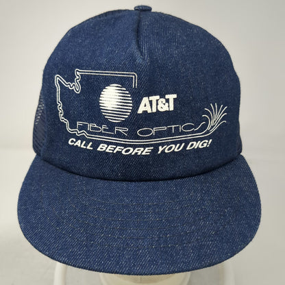 Royce AT&T Fiber Optics Washington Blue OS Trucker Hat Snapback Mesh USA Vintage