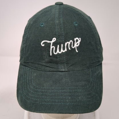 Top of the World Baseball Cap Green One Size Corduroy Slideback Hump Script Hat