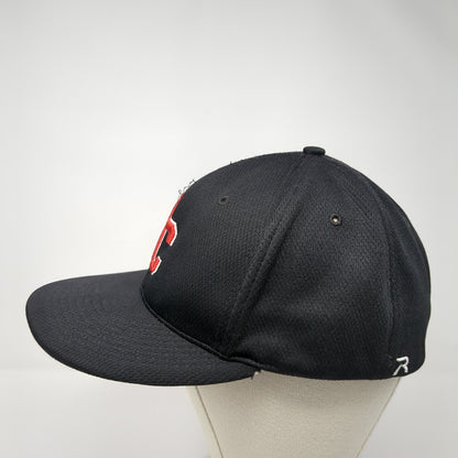 PC Fitted Hat Black S/M Embroidered Vented Holes 6 Panel PTS40 Dryve Richardson