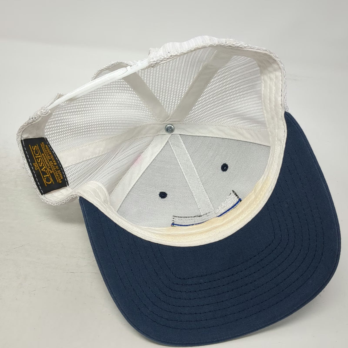 Yupoong Trucker Hat Blue White One Size First Responder Flag Mesh Snapback Patch