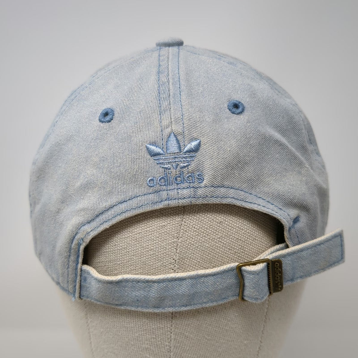 Adidas Baseball Cap Blue One Size Embroidered Trefoil Logo Hat Slideback Denim