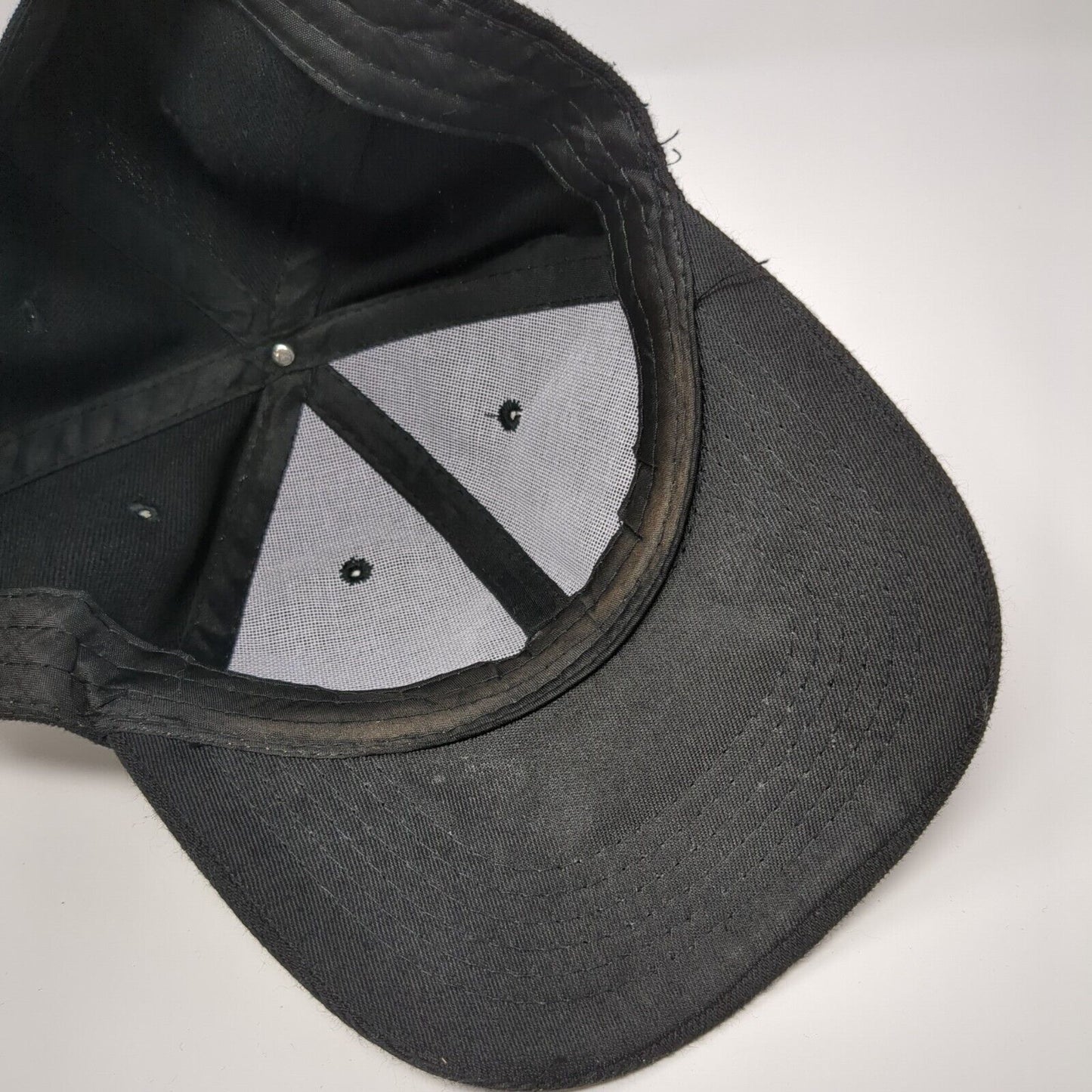 Unbranded Strapback Hat Black One Size 6 Panel Solid Adjustable Blank