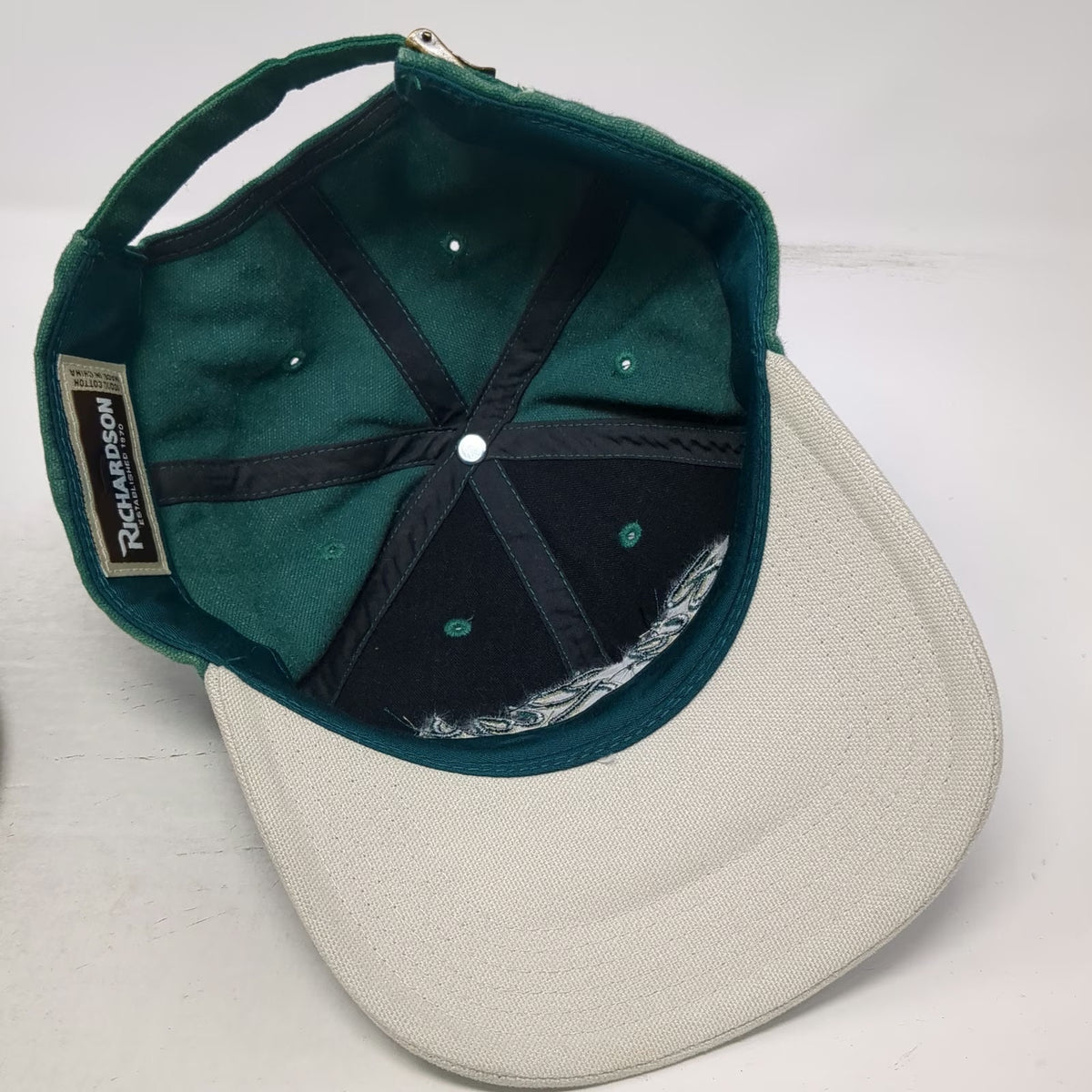 Richardson Baseball Cap Green Beige One Size Big Rigs Yuma Slideback Hat