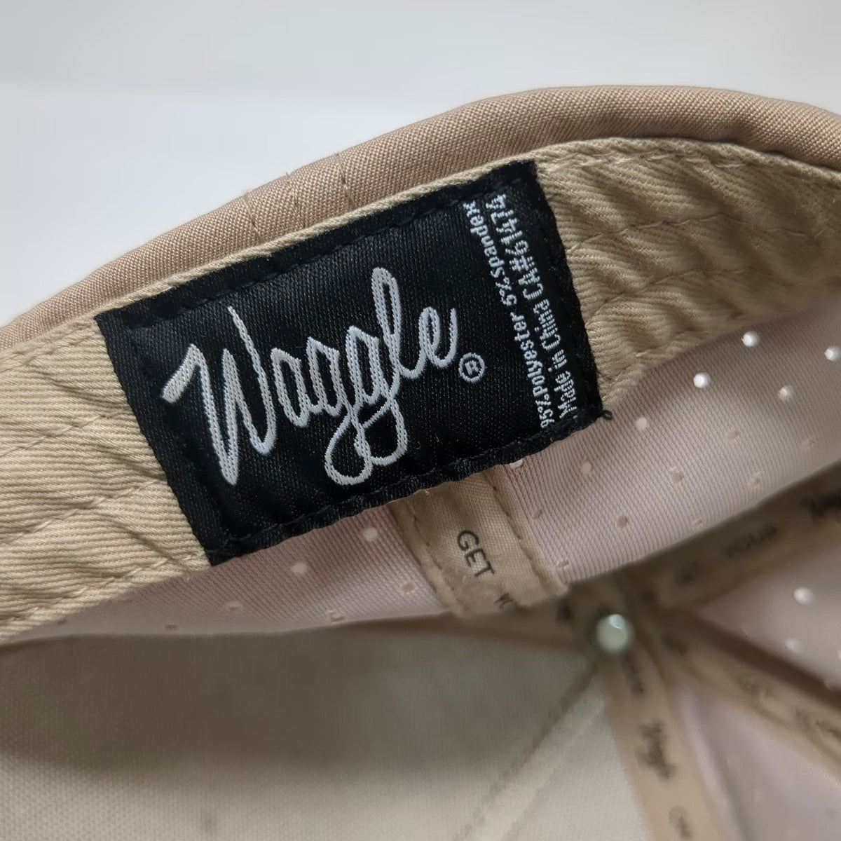 Waggle Trucker Hat Beige One Size Highland Cow Bull Perforated Golf Snapback