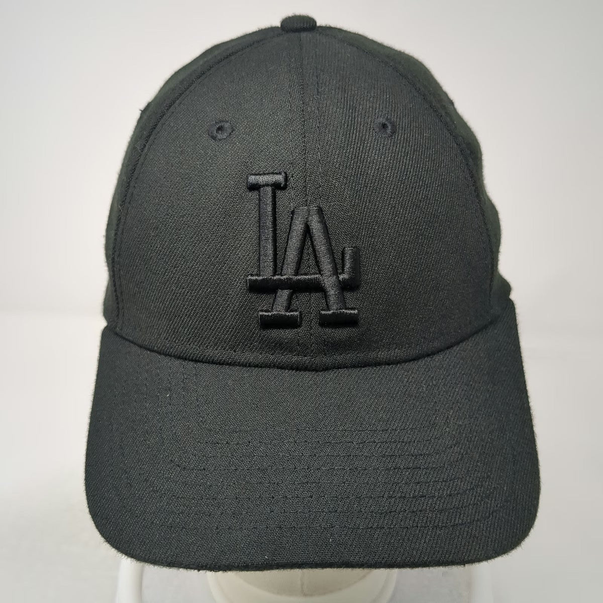 New Era Los Angeles Dodgers MLB Baseball Cap Black One Size 39THIRTY Stretch Hat