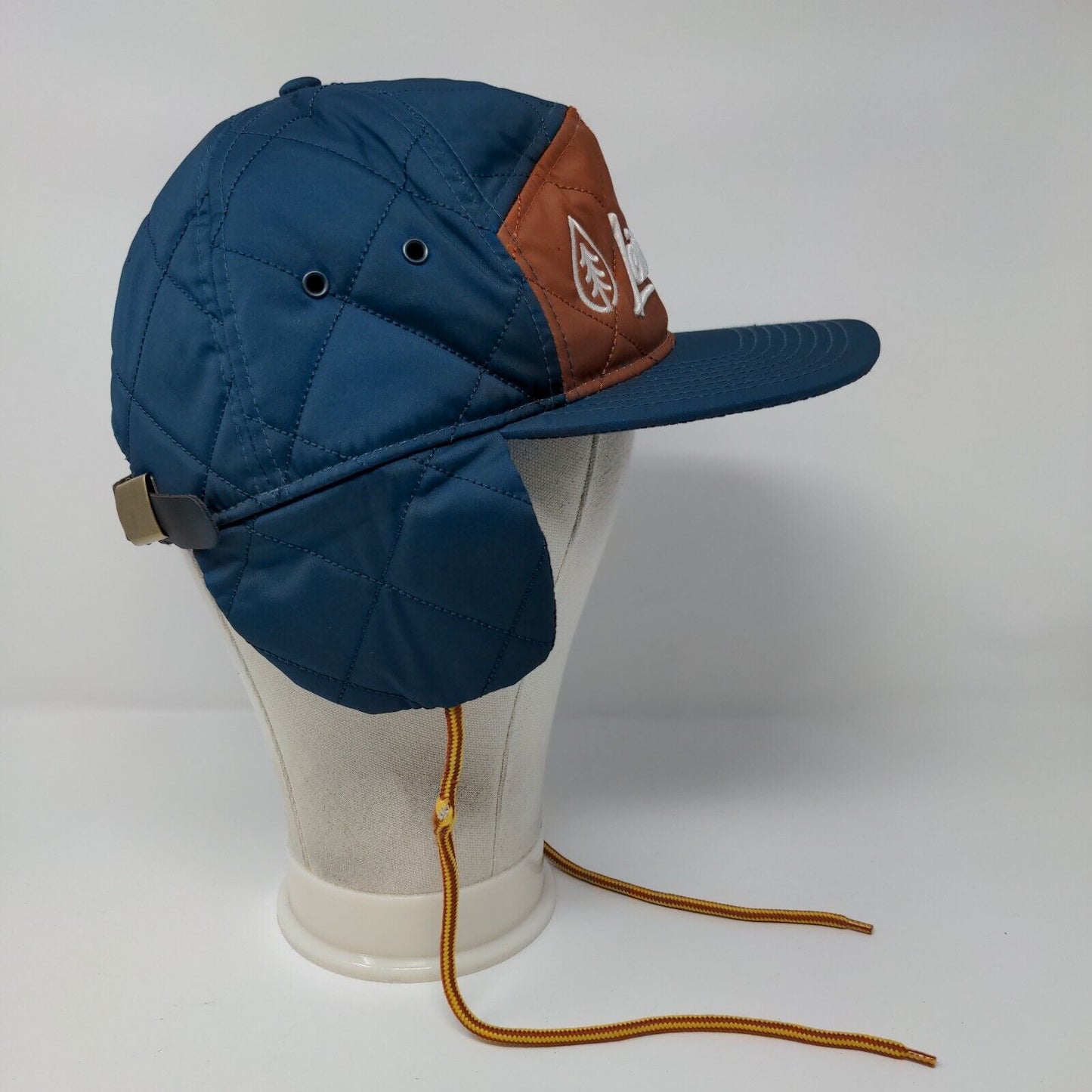 Leisure Time Slideback Hat Blue One Size Chin Strap Ear Flap Quilted