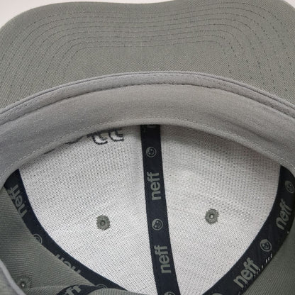 Neff Baseball Cap Gray M Fitted Stretch Fit Embroidered Logo 6 Panel Curved Hat