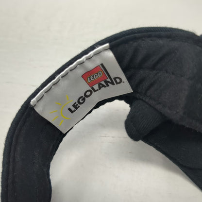 Legoland New York Visor Black One Size Adjustable Hat Strapback Blue Brim Logo
